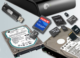 Sabit disk, USB bellek ve hafıza kartları